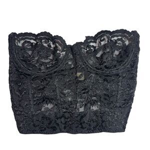 Vintage Victoria’s Secret Gold Label Corset Bustier Lace Black Gold 36B